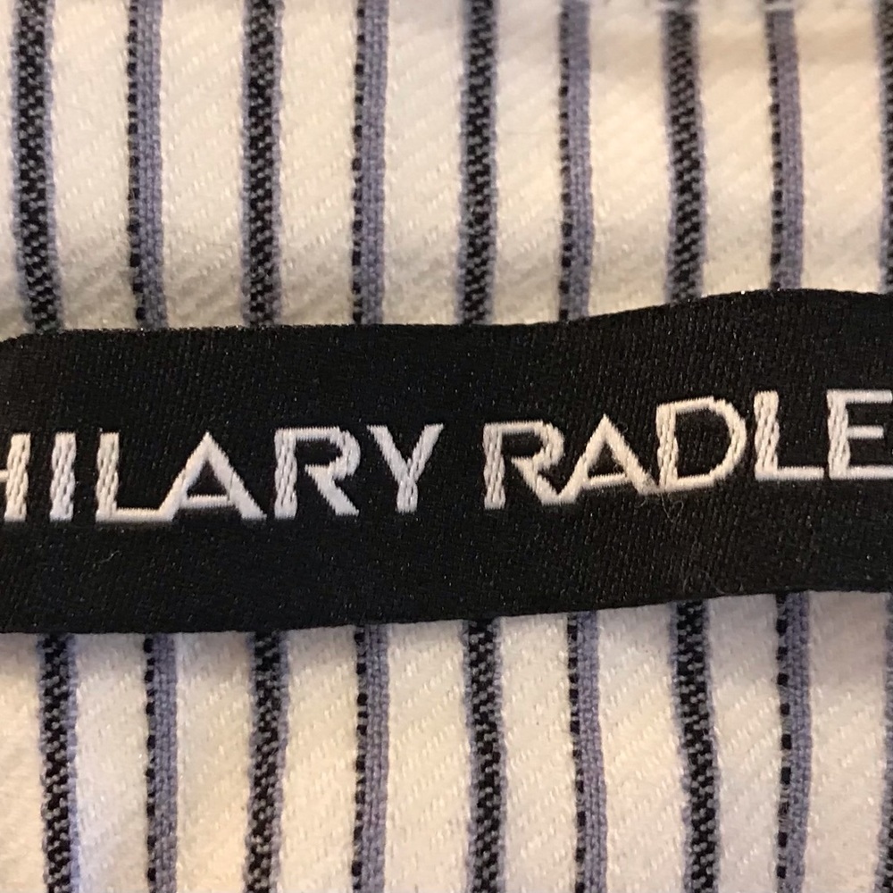 Hilary Radley Women’s Stretch Pull On Shorts Blue and White Stripes Size M - Picture 7 of 9